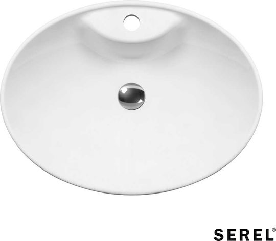 Serel Επικαθήμενος Νιπτήρας Πορσελάνης 55x41cm White