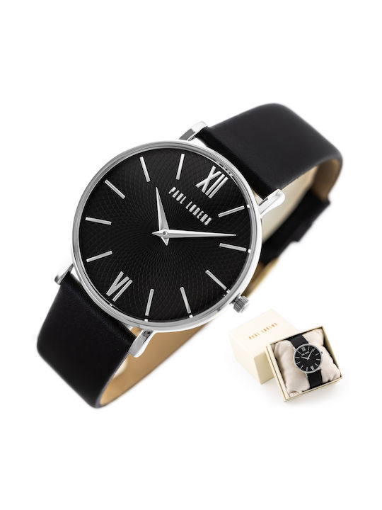 Uhr mit Schwarz Lederarmband
