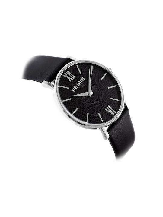 Uhr mit Schwarz Lederarmband