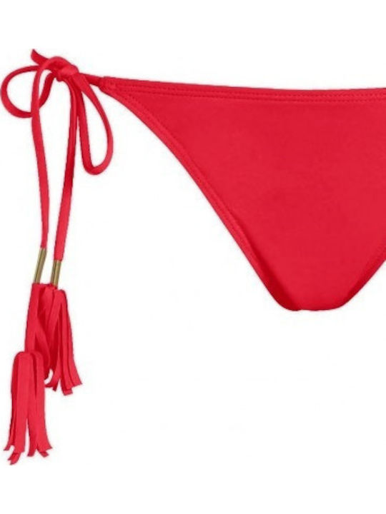 Bikini Slip mit Schnürchen Red