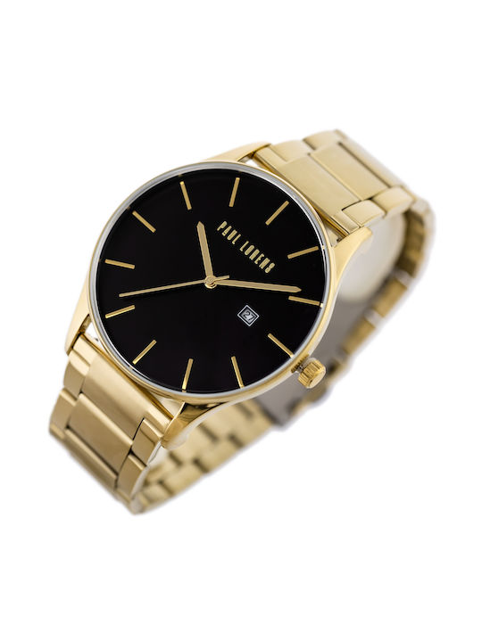 Paul Lorens Watch Battery with Gold Metal Bracelet