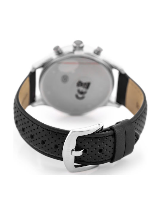 Paul Lorens Men's Watch 45mm Battery with Black Leather Strap