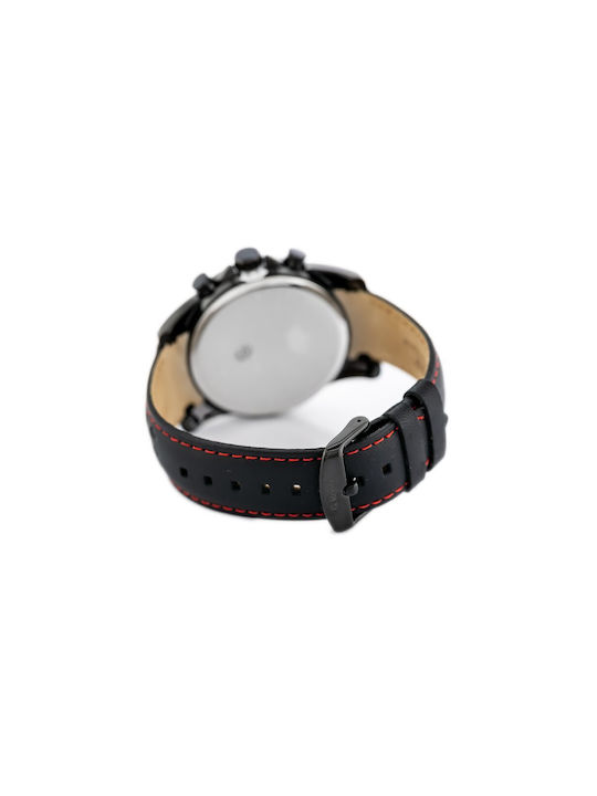 G.Rossi Herrenuhr 40mm Batterie mit Schwarz Lederarmband