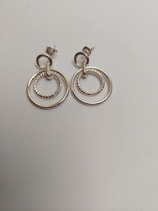 925 Silver Earrings Circle In Circle Jolie Silver 5.6g 2.5 Cm X 2 Cm