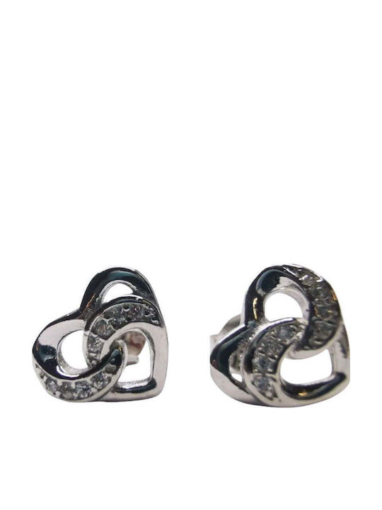 Earrings Silver 925 Woven Heart