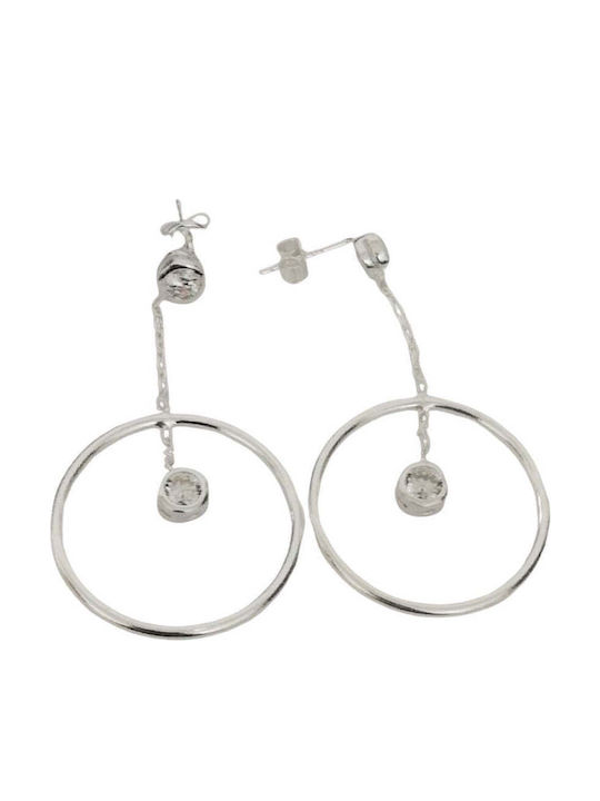 Earrings Silver 925 Chain Circle 23 Mm