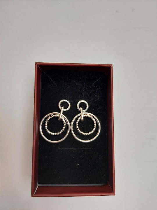 925 Silver Earrings Circle In Circle Jolie Silver 5.6g 2.5 Cm X 2 Cm