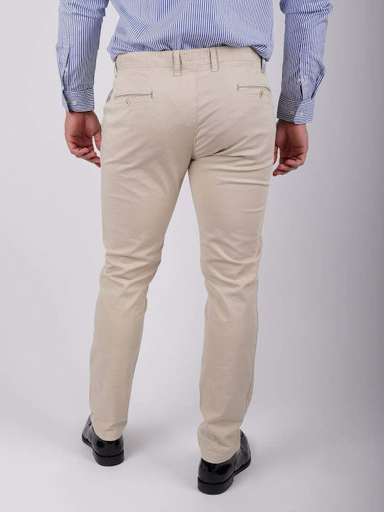 Polbot Men's Trousers in Slim Fit Beige