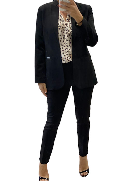 Donna Martha Blazer pentru femei Crepe Sacou Black