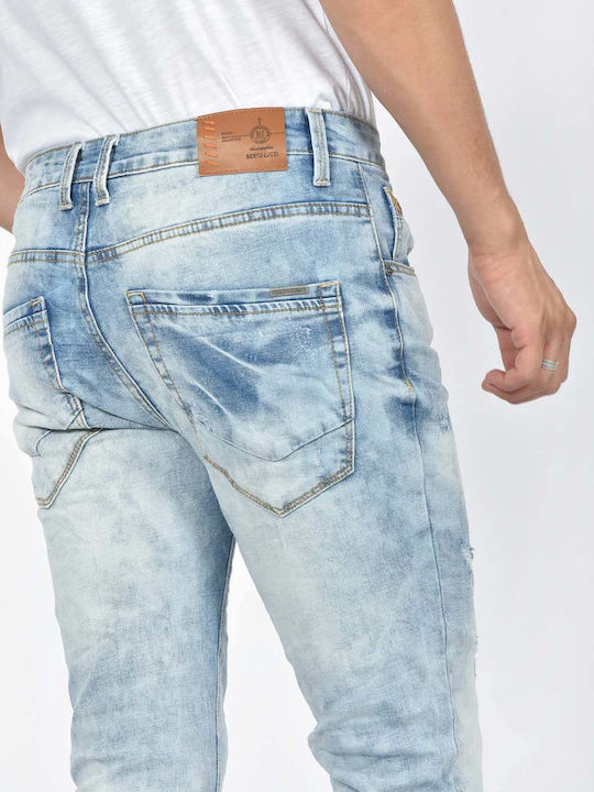 Herren Jeanshosen Elastisches Slim Anwendung Hellblau