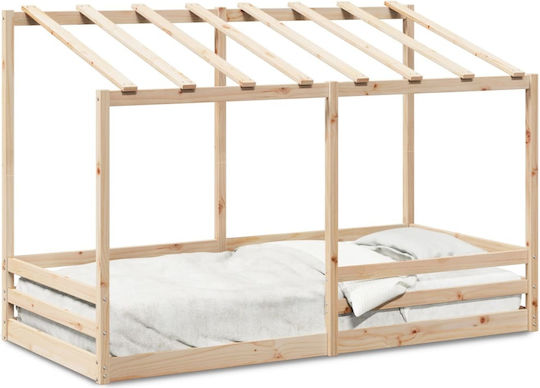 Kids Bed Single Brown for Mattress 100x200cm