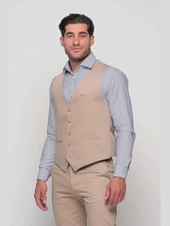 Brand'S Men's Vest Regular Fit Beige