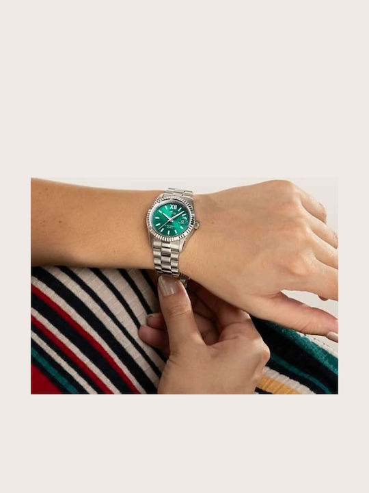 Lotus Watches Ανδρικό Ρολόι Μπαταρίας με Ασημί Μεταλλικό Μπρασελέ