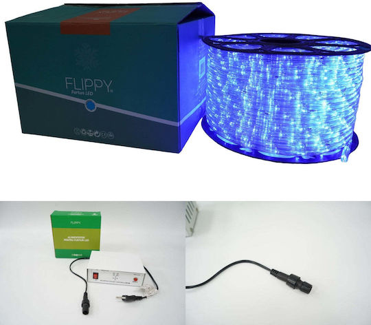 Țeavă luminată 2400 Becuri 220V Roșu cu Programe 100m IP65