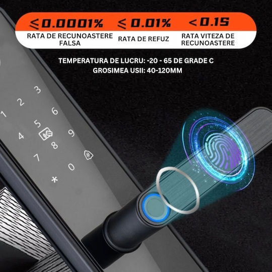 Electronic Lock in color Black with Connectivity Wi-Fi