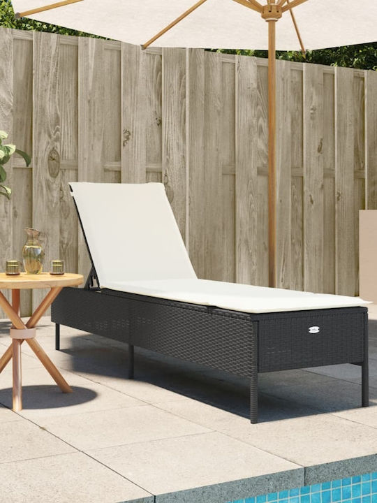 Ξαπλώστρα Rattan με Μαξιλάρι 198x55x39εκ.
