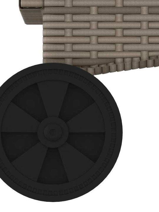 Ξαπλώστρα Rattan με Μαξιλάρι Γκρι 61x161x87εκ.