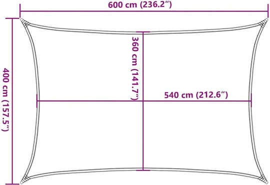 vidaXL Rectangular Shade Sail Beige 4x6m 160gr/m²