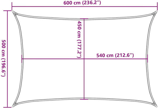 vidaXL Ορθογώνιο Πανί Σκίασης Γκρι 5x6m 160gr/m²