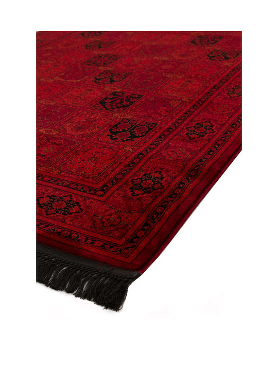 Royal Carpet Lucrat manual Covor Rectangular cu franjuri D.red