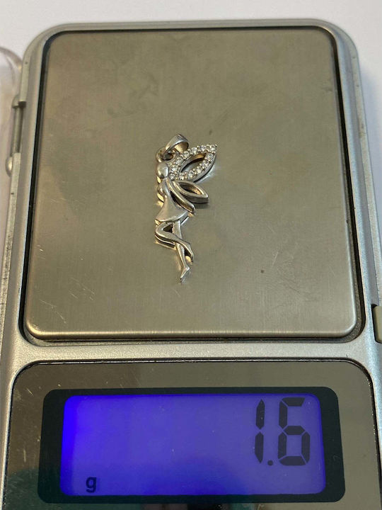 Pendant Jolie Silver Silver 925 Fairy Model Stones 1.6 G 25x10 Mm