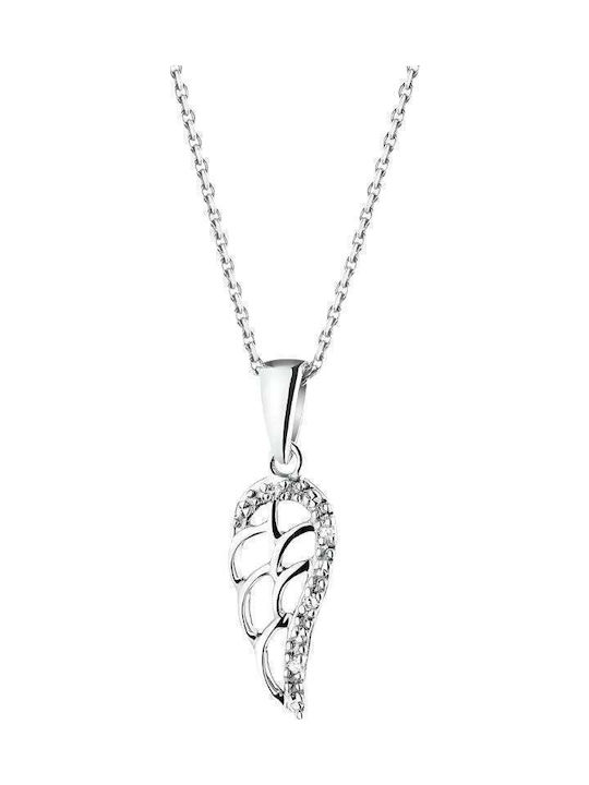 Pendant Jolie Silver Sterling Silver 925 Wing Stones Design 1.1 G 25x10 Mm