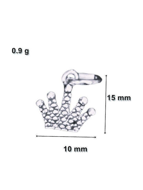 925 Silver Pendant Jolie Silver Crown Model 15 X 10 Mm 0.9 G
