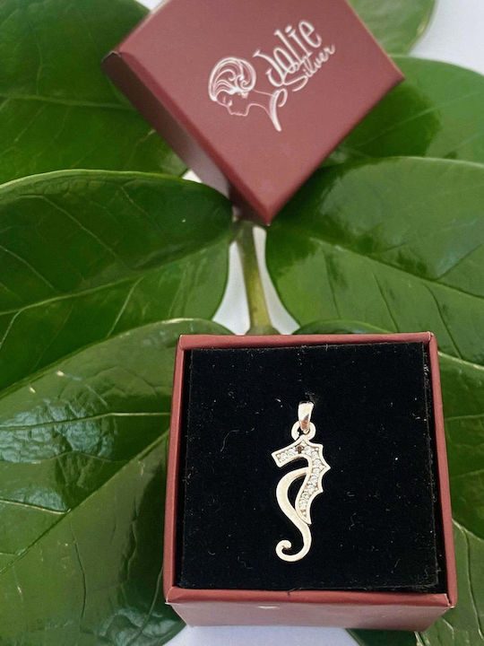 925 Silver Pendant Seahorse Design Jolie Silver 0.8 G 20x9 Mm