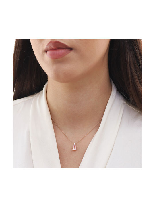 Halskette aus Roségold 18k mit Diamant