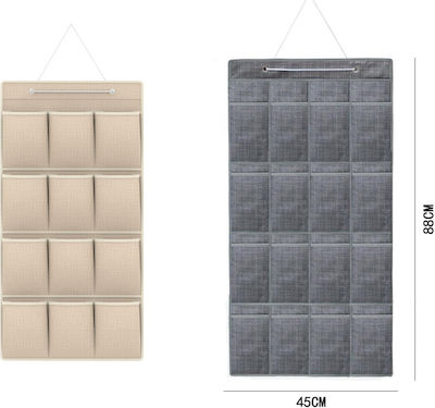 Fabric Hanging Storage Case For Clothes in Beige Color 88x45x88cm 1pcs