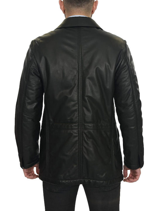 Emporio Armani Men's Leather Jacket BLACK