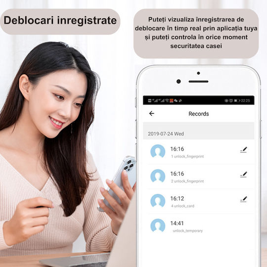 Electronic Lock in color Black with Connectivity Wi-Fi