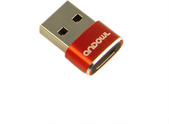 Andowl USB-A Male To USB-C Female Converter 1 Piece Q-A06