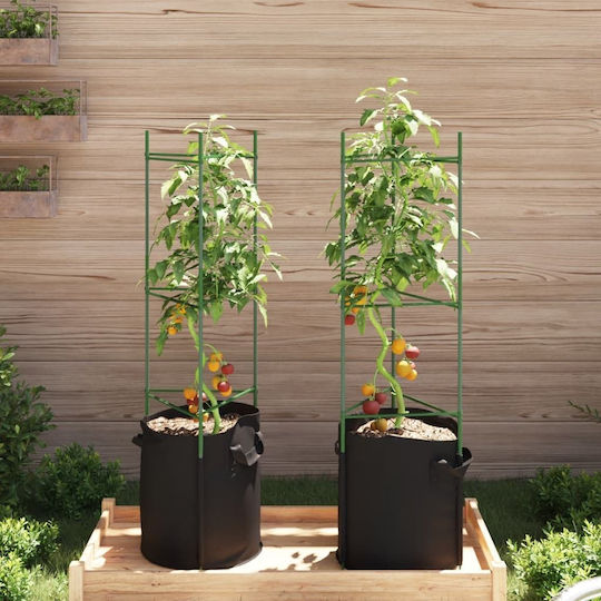 vidaXL Plant Support Rods 116cm from Steel with Plastic Coating Set of 2pcs