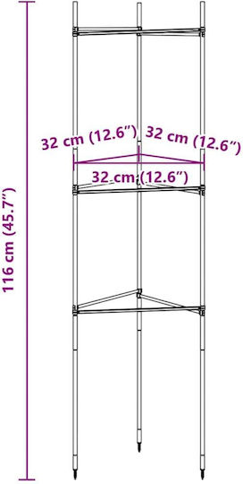 vidaXL Plant Support Bases 116cm from Steel with Plastic Coating Set of 2pcs