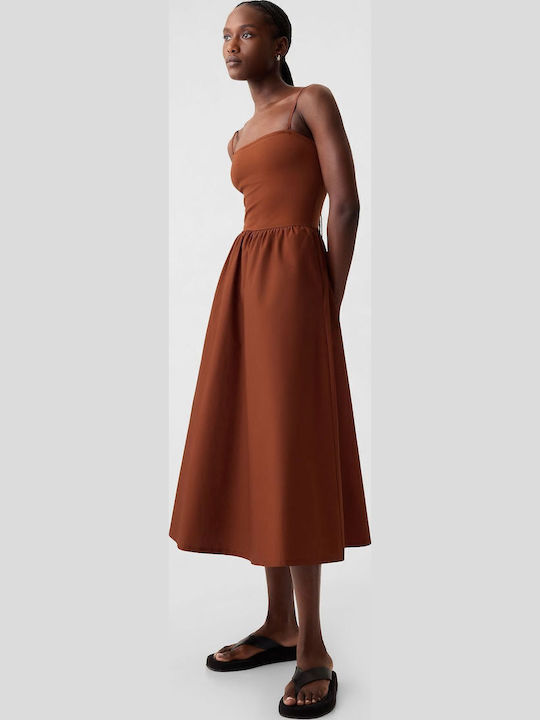 Summer Midi Dress Smoked Paprika Brown