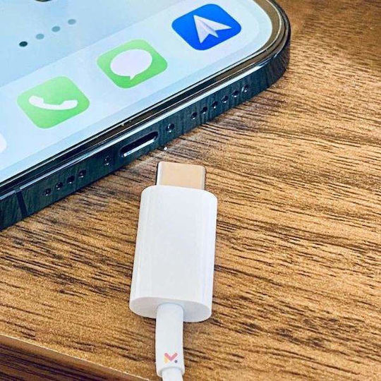 Set 3 Cabluri de Încărcare și Date Mercaton Tip-c Lightning Alb 2a Viteză 10 Gbps 1 M