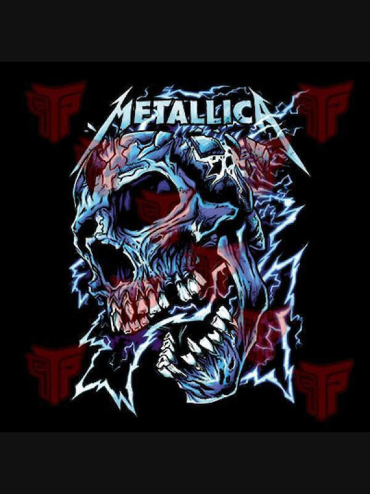 Tricou negru cu mâneci lungi și logo imprimat Metallica Thunder Attack Takeposition pentru bărbați, croială slim fit 333-7510b-02