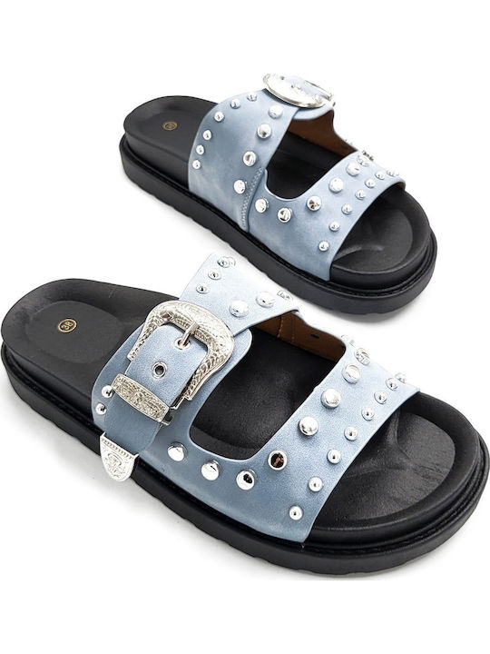 Women's Flat Sandals in Blue Color