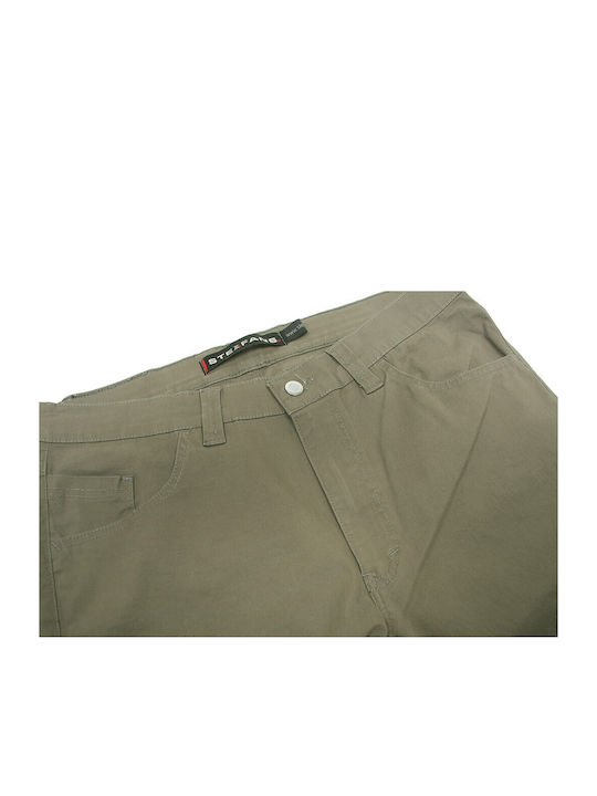 Stefansxxl Men's Trousers Elastic in Loose Fit Khaki