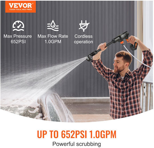 Vevor Mașină de spălat cu presiune Baterie 21V 1x4Ah cu Presiune 44bar
