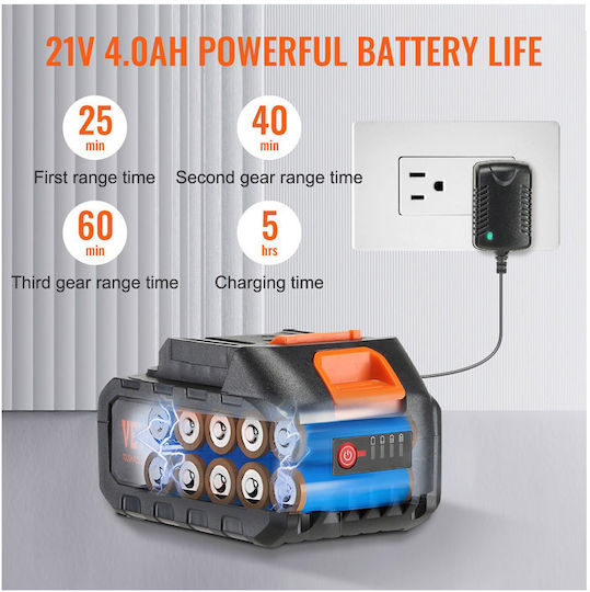 Vevor Mașină de spălat cu presiune Baterie 21V 1x4Ah cu Presiune 44bar