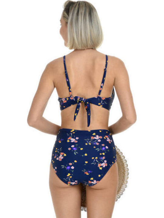 Bikini-Set Blumen blue floral