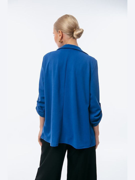 Umgekehrter Ärmel Elektrisch Blauer Blazer