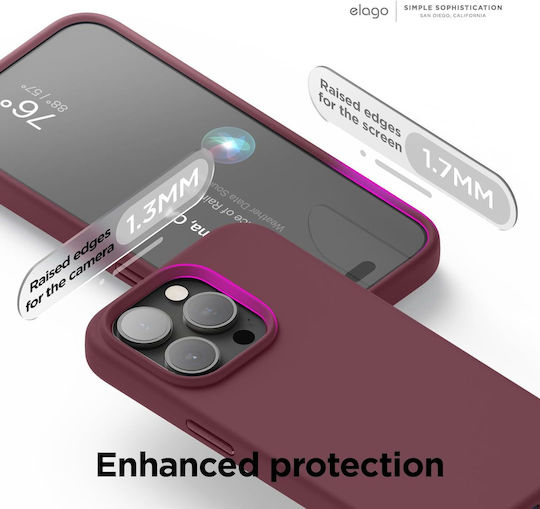 Elago Umschlag Rückseite Silikon Burgundisch (iPhone 15 Pro Max)