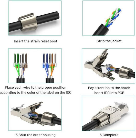 Ez-rj456astl Cat.6a Rj45 Θωρακισμένο Βύσμα