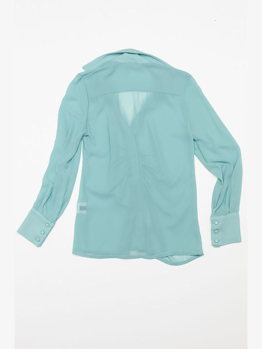 Edward Jeans Women's Long Sleeve Shirt Turquoise