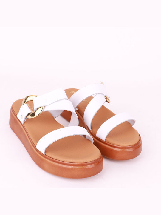 Bolero Shoes Women's Platform Wedge Sandals White