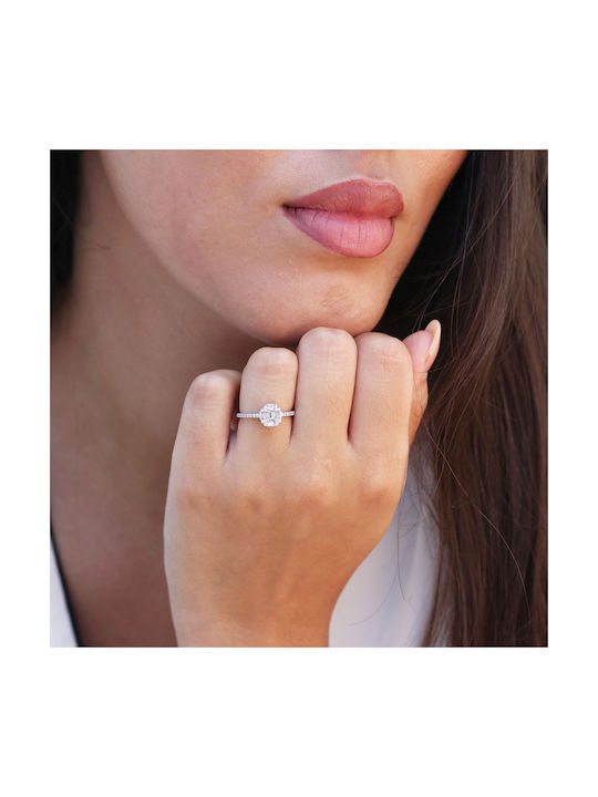 Damen Ring mit Diamant aus Weißgold 18K