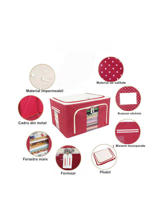 Plastic Storage Box with Lid Red 60x42x40cm 1pcs